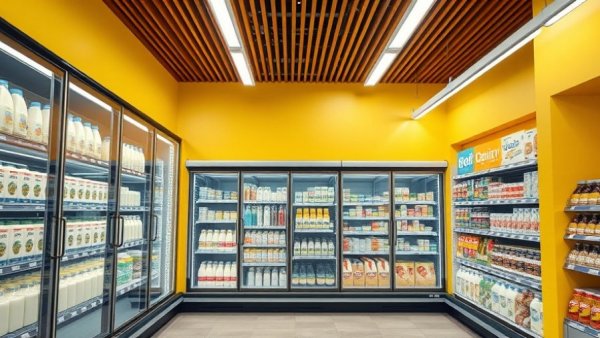 Dairy aisle with refrigerators, New York Refrigerant Ban Suspension context.