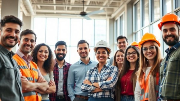 BOWA Remodeling Excellence team in modern office, smiling professionals.