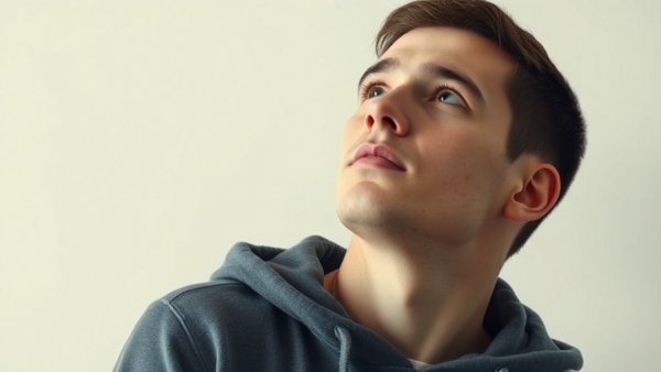 Pensive young man contemplating, connecting to living to a thousand.