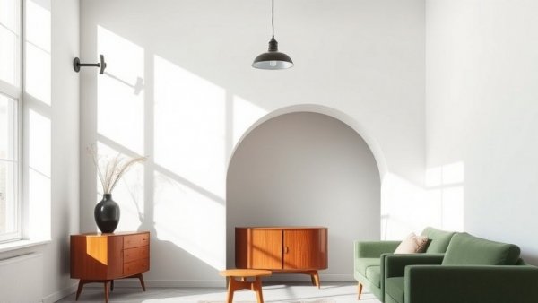 French industrial wall light in a minimalist room setup