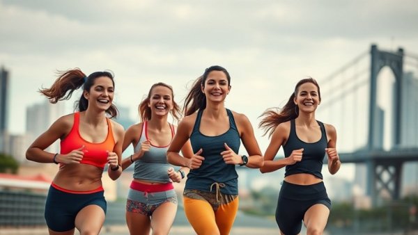 Women jogging in the city, 10-minute exercise routines for cognitive vitality.