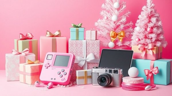 Modern tech gadgets and gifts stylishly displayed