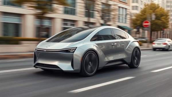 Modern autonomous vehicle on city road, highlighting lack of transparency.