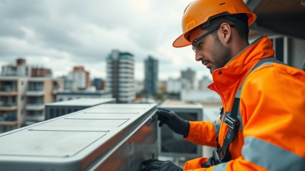 Dedicated HVAC technician servicing rooftop unit, Best HVAC Companies Near San Antonio.