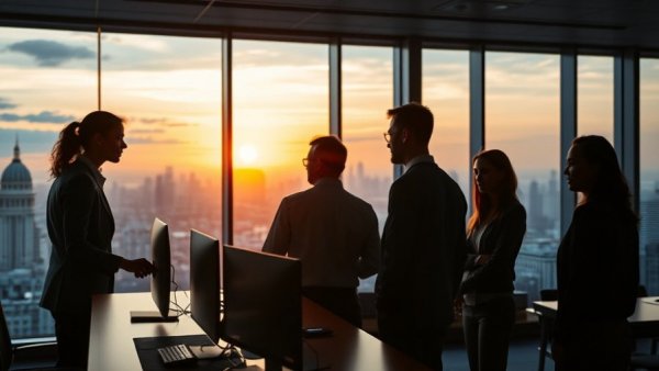 Team working on custom Microsoft Access database solutions in office.