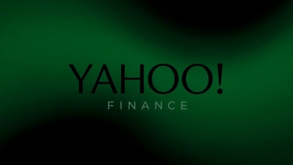 Yahoo Finance logo on dark green gradient background