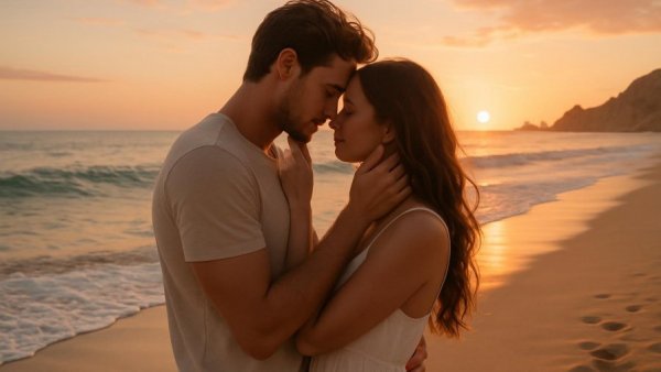 Cabo engagement proposals featuring a romantic couple on a sunset beach.