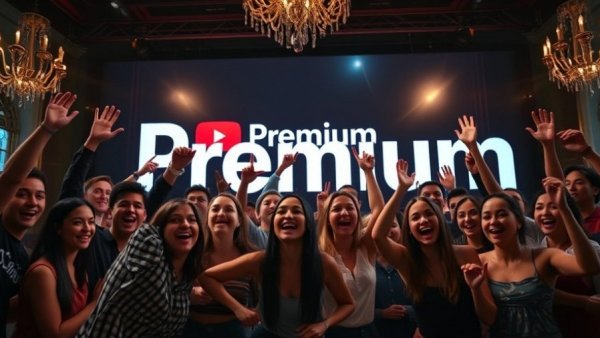 People celebrating a YouTube Premium moment indoors.