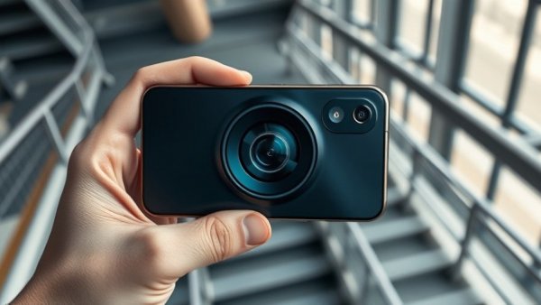 Futuristic smartphone camera highlighting iPhone design evolution.