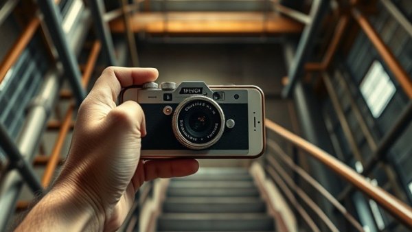 Innovative iPhone design evolution with vintage camera features.