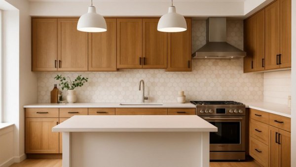 Modern kitchen remodeling in Houston with stylish wood and tile design.