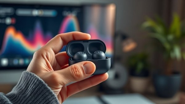 Close-up of Sony WF-1000XM6 earbuds in a charging case.