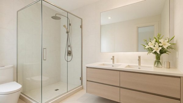 Elegant modern bathroom in a Houston TX remodeling project