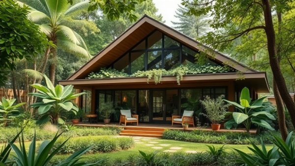 Eco-conscious vacation rental in Bruges surrounded by lush greenery.