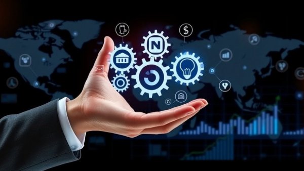 Startup funding concept with digital icons and business illustrations.