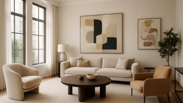 Modern living room design at Kips Bay 2016 with elegant decor.