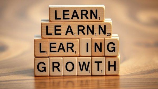 Vibe Coding inspires growth mindset with insightful text on wooden blocks.