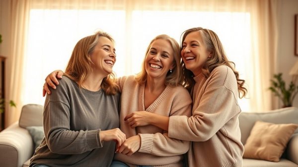 Courageous Mothers Celebrating Mother's Day with joyful embrace.