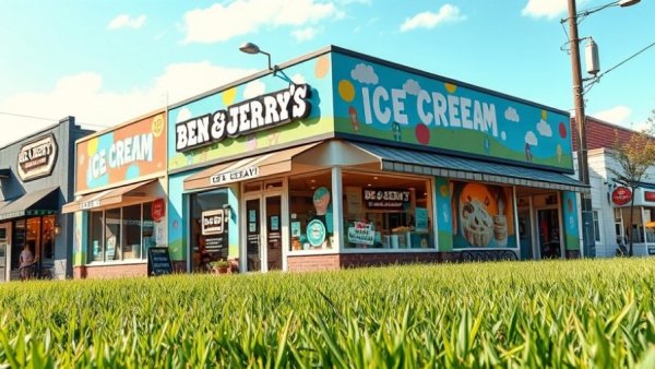 Ben & Jerry's shop exterior amid ownership disputes.