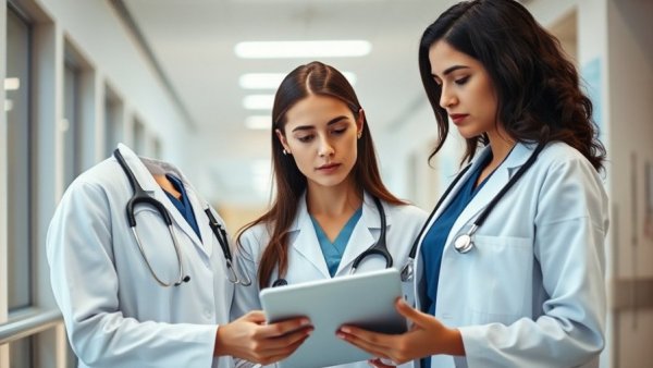 Female doctors discussing data, highlighting gender differences in medical studies