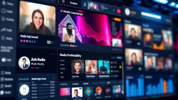 AI models for media profitability shown in digital interface of radio channels