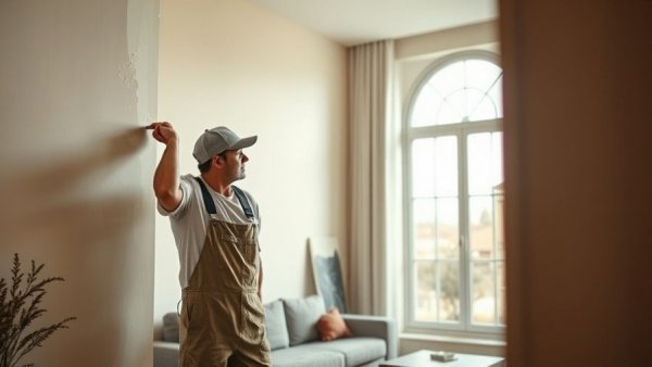 Man applying primer to wall, illustrating difference between primer and paint.
