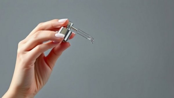 Biohacking skincare products, serum bottle with dropper.