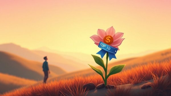 Business growth capital illustrated with a money flower and Top 10 ribbon.