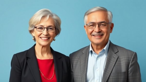 PHCC Leadership Change: Professional portraits against blue background.