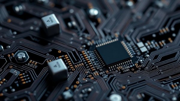 Close-up of a circuit board highlighting AI memory solutions.