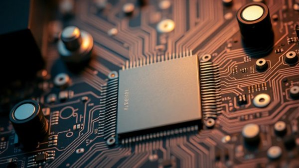 Close-up of a microchip on a motherboard representing AI memory solutions.