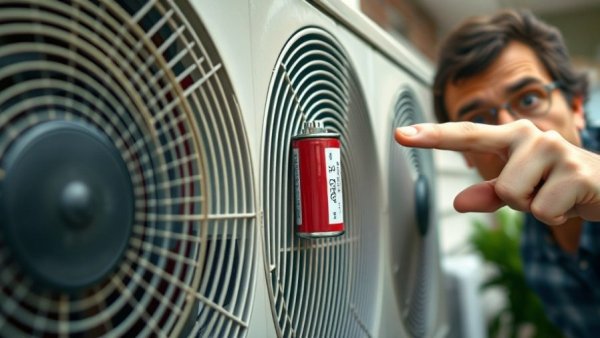 Surprised man highlights HVAC part, Houston air conditioning services.