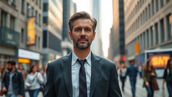 KC Green Artisan AI partnership, business professional in cityscape