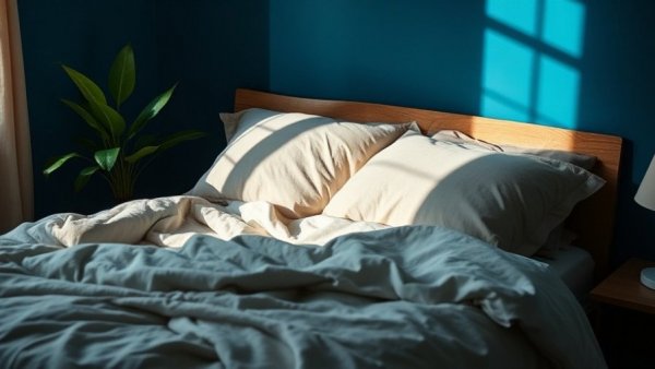 Cozy bedroom with plants and soft lighting to keep your bedroom cooler.