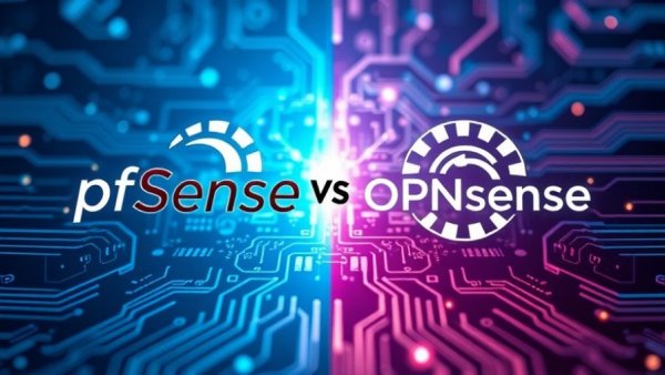 OPNsense vs pfSense 2026 comparison with tech circuit design