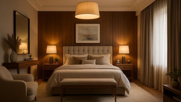 Stylish modern bedroom by Houston remodeling contractors, elegant decor.