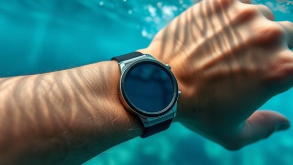 Google Pixel Watch 5 leak showing sleek smartwatch design underwater