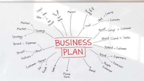 Mind map of HVAC financing strategies on a whiteboard.