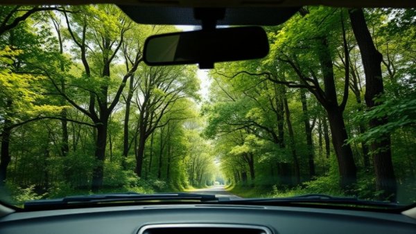 Marcel Breuer Wellfleet Cottage serene forest road view.