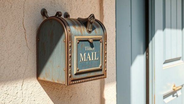 July Home Trends: Rustic vintage mailbox on textured wall.