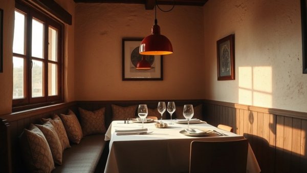 Andrew Pierce Scott Moveable Feasts dining setting with elegant table.