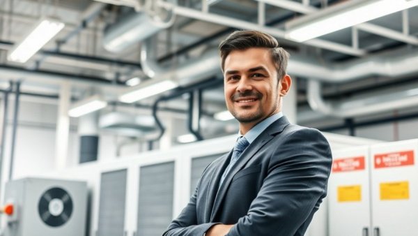 HVAC efficiency in a modern industrial setting with executive.