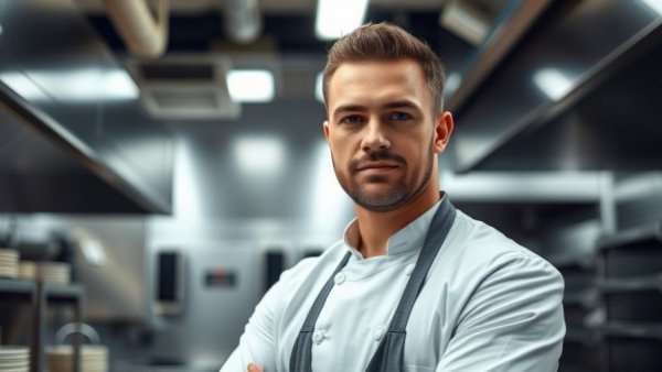 Recirculation trap in modern QSR kitchen with professional man.