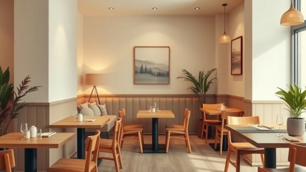 Inviting dining space with wooden furniture as a way to escape into happiness.