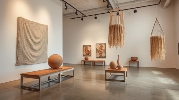 Modern hybrid gallery interior with minimalist decor