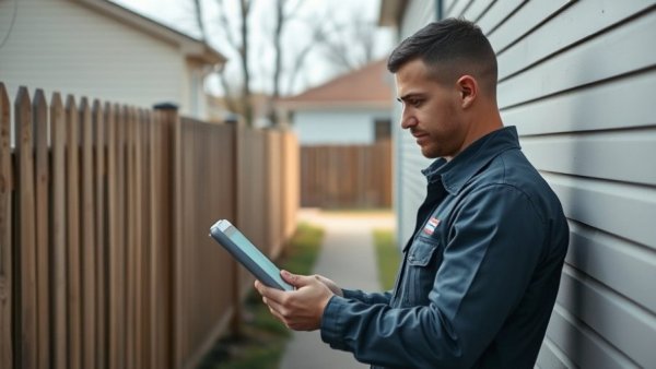 Technician conducting HVAC performance testing with a tablet outdoors.