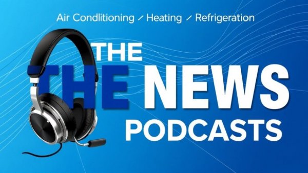 Podcast graphics with headset for HVAC sales strategies
