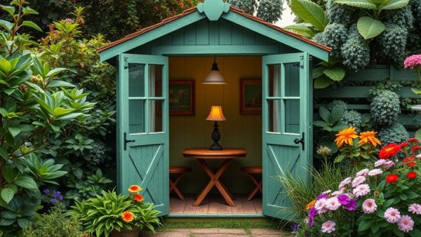 Transform Your Outdoor Space this Fall with a charming green shed