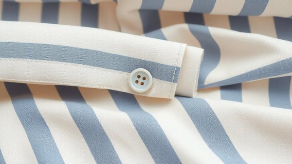Shirting stripes bedding with label and button detail