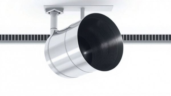 Metallic cylindrical duct system suspended from ceiling